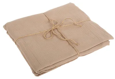 Produktbild von Tischdecke aus Baumwoll-Musselin Taupe 130 x 240 cm Boho-Style - Einheitsgröße