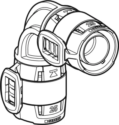 Produktbild von Geberit GE FlowFit, Bogen, PPSU, 90 Grad, Ø 32 mm, 1 Stk.