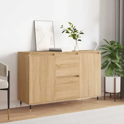 Image de vidaXL Sideboard chêne Sonoma 101,5x35x70 cm Matériau dérivé du bois