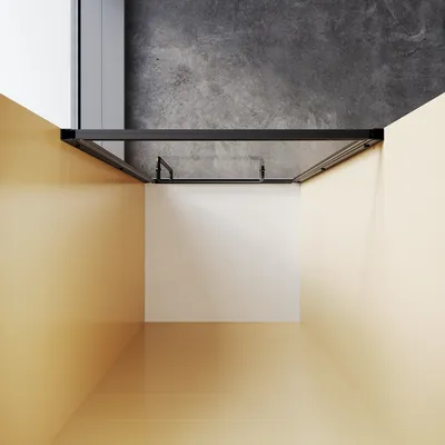 Produktbild von SONNI mattes Schwarz Unsichtbare Scharniere Duschtür, 70x195 cm, Duschtür mit einem, Wort6 mm Sicherheitsglas
