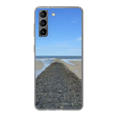 Produktbild von MuchoWow® Handyhülle Schutzhülle Hülle für Samsung Galaxy S21 Nordsee - Strand - Wasser Silikon Softcase Handy Hülle - Softcase