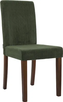 Productafbeelding van Moderne eetkamerstoel van corduroy – Keukenstoel – Hoog zitcomfort – Donkergroen, trendy en robuust