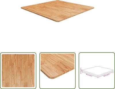 Zdjęcie produktu dla The Living Store Blat Kwadratowy Jasnobrązowy 90x90x1,5cm Dąb Poddany Obróbce