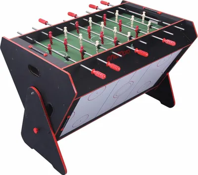 Obrázek produktu pro Otočný herní stůl 3 v 1 121x84,5x85,3 cm černý - kulečník, stolní fotbal a air hockey, stabilní multifunkční stůl pro děti i dospělé