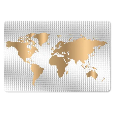 Produktbild von MuchoWow® Mauspad Mousepad Weltkarte - Gold - Muster - Kinder - Jungen - Mädchen 27x18 cm - Mousepads - Maus Mat - Pad - Mausunterlage - Büroartikel - Desk Matten