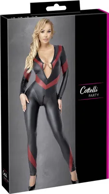Produktbild von Cottelli PARTY Overall mit roten betonenden Kontrast-Streifen XL