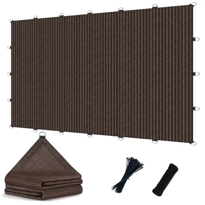 Immagine prodotto di Rete ombreggiante per esterni, con protezione UV del 90%, dimensioni 2,4 x 3 metri, colore marrone (mocha)