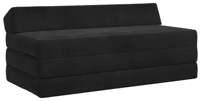 Image de Canapé-lit pliant vidaXL noir 120 x 60 x 49 cm en tissu