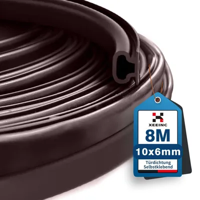 Image de Joint d'étanchéité autocollant pour portes - 10 mm x 6 mm, couleur marron
