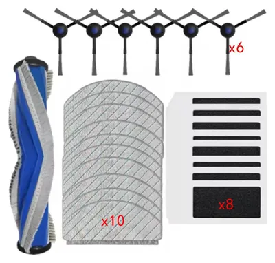 Obrázek produktu pro Příslušenství k vysavači EcoVacs Deebot T30 Pro Omni, 1 sada, černé náhradní díly pro hlavní a boční kartáče, filtr s účinností 99,5 %, mopovací utěrky pro mokré i suché čištění