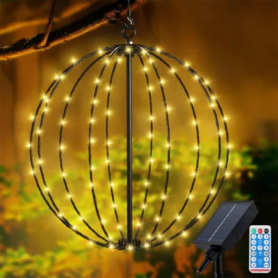 Solar-Laternen-Lichterkette, 120 LEDs, 8 Modi, IP65, 30 cm Durchmesser