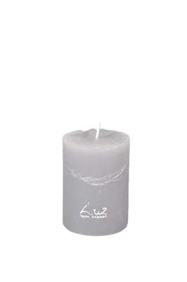 Productafbeelding van Rasteli Luz "Your Senses" kaars, stompkaars, grijs, diameter 6 cm, hoogte 8 cm, set van 2 stuks