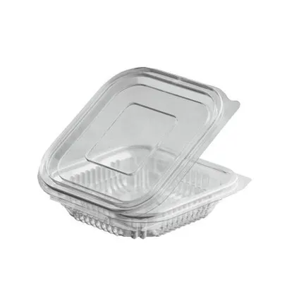 Produktbild von 100x Rechteckbecher klar mit Deckel 125 ml (PET)