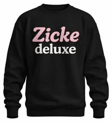 Produktbild von Zicke deluxe frech Spruch Frauen Damen Geschenk rosa Pastell Sweatshirt Pullover, Schwarz, M