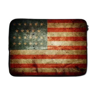 Produktbild von MuchoWow® Laptop Hülle 13 Zoll Flagge - Vintage - USA Laptoptasche - Laptophülle - Sleeve - Rundumschutz