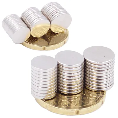 Produktbild von Brudazon | 60 Scheibenmagnete Set 8x1, 9x1, 10x1 mm | N52 Klasse Neodym Magnet | Modellbau