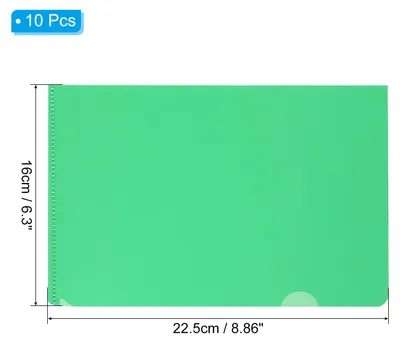 Produktbild von L-Typ Ordner 10er Pack A5 Kunststoff Aktenhš¹llen Transparente Dokumentenhš¹llen fš¹r Bš¹ro, Grš¹n