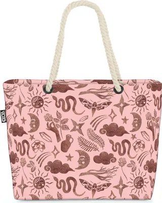 Produktbild von VOID Sonne Schlange Sterne Strandtasche Shopper 58x38x16cm 23L XXL Einkaufstasche Tasche Reisetasche Beach Bag