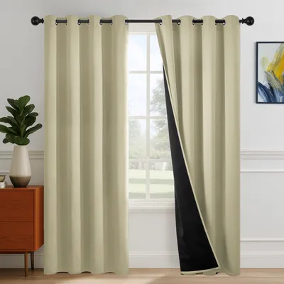Produktbild von Verdunkelungsgardinen-Set, 2 Stück, 140 x 260 cm, hellbeige