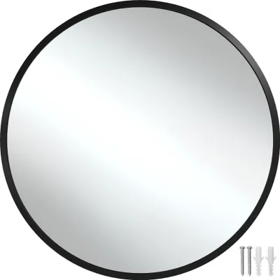 Produktbild von Runder Wandspiegel Fiona mit Aluminiumrahmen - 80 cm