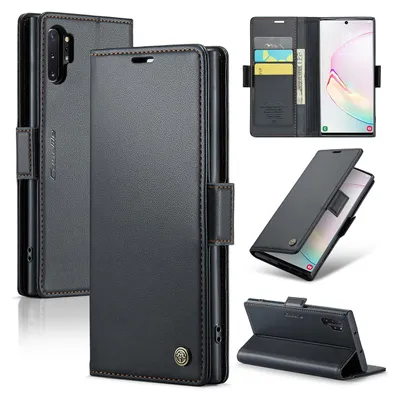 Immagine prodotto di Custodia Galaxy Note 10+, RFID Blocking Card, Custodia in pelle avanzata con funzione stand per Samsung Galaxy Note 10+ / Note 10 Plus nero