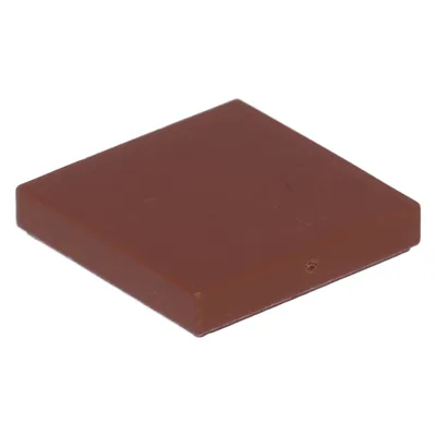 A single brown LEGO tile on a white background.