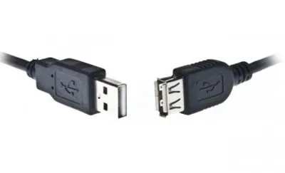 Obrázok produktu pre Gembird 3m USB 2.0 A M/FM, 3 m, USB A, USB A, USB 2.0, Samec/Samica, Čierna