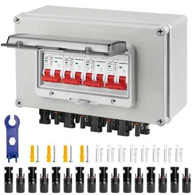 DC-Trennschalter 30A, 4-String, IP67, 12-400V DC, Solar-Kombinatorbox