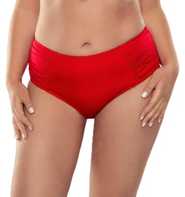 Productafbeelding van VIVISENCE 3002 Bikinionderdeel voor dames, badmode, effen, gerimpeld, hoge taille, setonderdeel, EU-maat