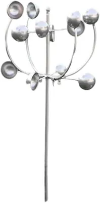 Produktbild von Gartenwindmühle aus Metall für den Außenbereich, aus Eisen, rotierend, Rasenornament, wetterbeständig, Hofkunst für Landschaft und Terrasse