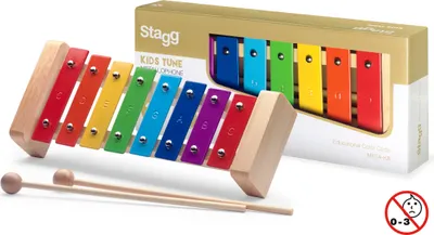 Produktbild von Metallophon mit 8 farb-kodierten Klangplatten