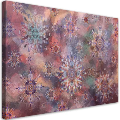 Produktbild von Leinwandbild stern-mosaik 60x40 cm Feeby rot wandbild bereit zum aufhängen