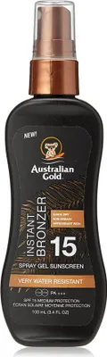 Zdjęcie produktu dla Australian Gold 54402730423, Żel z filtrem przeciwsłonecznym, Twarz i ciało, Spray, Brązujący, Nawilżający, Nawilżający, Naprawa, 100 ml, Dorośli