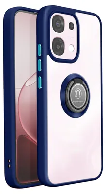 Image de Coque pour Oppo A6 Pro, finition mate, avec anneau magnétique, couleur bleue