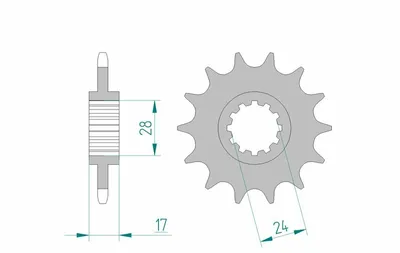 Produktbild von AFAM Stahl Standard Ritzel vorne - 520
