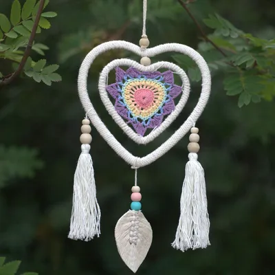 Image de Attrape-rêves - Cœur multicolore, taille moyenne