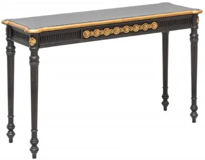 Image de Casa Padrino Console baroque noir / or 125 x 40 x H. 75,5 cm - Table de console de style antique - Meubles de salon de style baroque - Meubles baroques