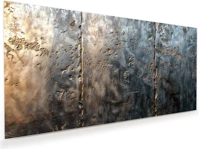 Produktbild von Glasbild 60x30cm in XXL für Wohnzimmer, Schlafzimmer Motiv Metalltextur