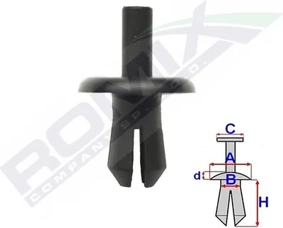 Produktbild von 10x ROMIX C70310 Clip Kofferraum, Stoßfänger