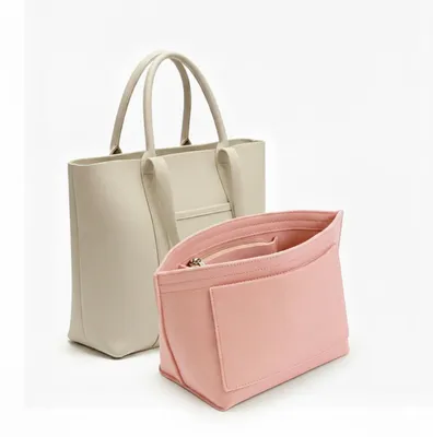 Image de Omgoods - Organisateur de sac à main rose avec plusieurs compartiments