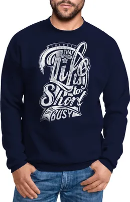 Produktbild von Sweatshirt Herren Life is too Short Rundhals-Pullover Neverless® navy M