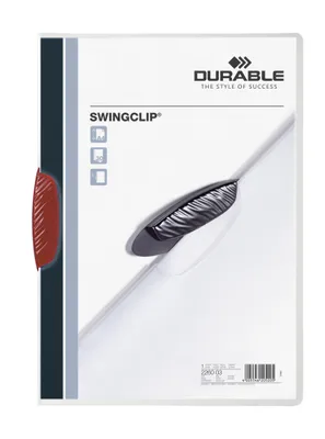 Image de DURABLE Chemise avec clip SWINGCLIP® 30 A4 transparent, Rouge, 226003