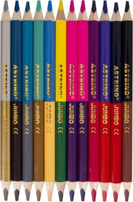 Produktbild von Astrino doppelseitige runde Jumbo-Malstifte 12 Stück/24 Farben + Anspitzer, 312221003
