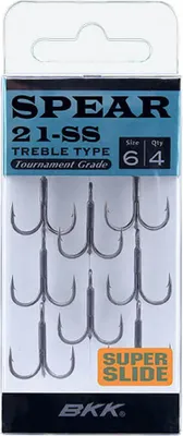 Produktbild von BKK Spear-21 SS Treble Hooks - Drillingshaken, Größe/Packungsinhalt:Gr. 3/0 / 5 Stück