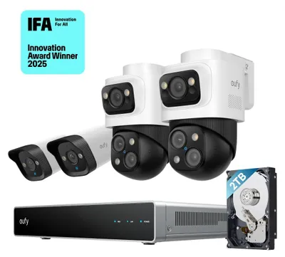 Produktbild von eufy PoE NVR Security System S4 mit 2× Bullet-PTZ-Kameras und 2× Bullet-Kameras