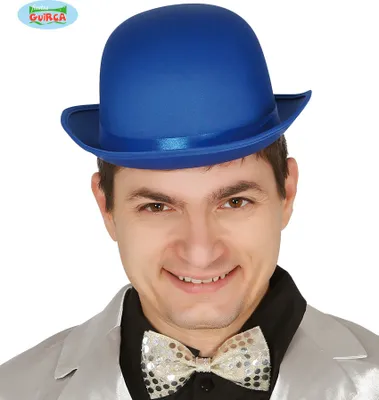 Obrázok produktu pre Klaunská buřinka modrý tón elegancia karneval retro šik nadčasový štýl klobúk s klobúkom, farba: modrá