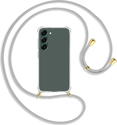 Produktbild von Handykette Backcover-Schutzhülle mit Band (Metall goldfarben) für Samsung Galaxy S23 Plus - silbergrau
