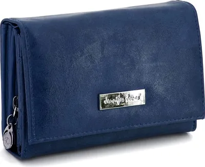 Produktbild von Damen Geldbörse viele Fächer, Damen Portemonnaie aus Kunstleder, Geldbeutel für Frauen (Navy)