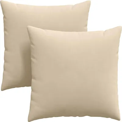 Image de vidaXL Coussins de canapé, lot de 2, couleur crème, 60 x 60 cm, en tissu