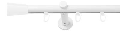Produktbild von SN Deco Gardinenstange Innenlauf Nizza, 19 mm, 1-läufig, Stahl, Komplett-Set mit Ringen, Profilträger, 300 cm, weiß